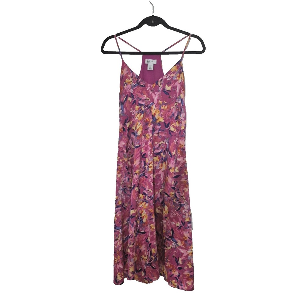 Nicole Miller New York Dress Womens XS Purple Floral Halter Sleeveless Maxi Boho
